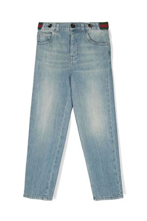 light-blue cotton jeans GUCCI KIDS | 759866XDCRW4447